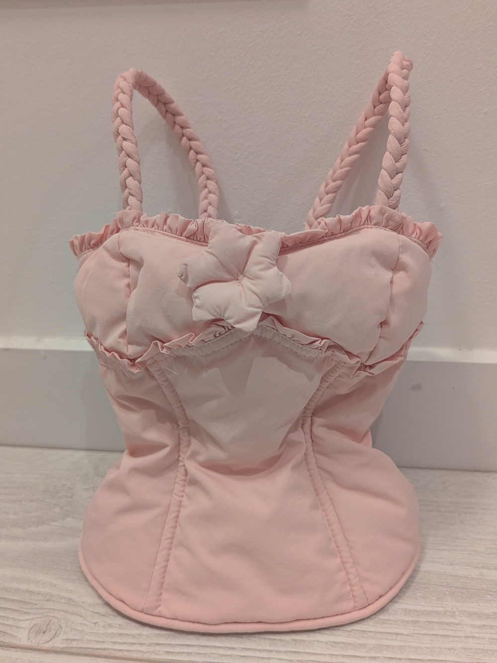 Pink Braided-Strap Bustier Bag